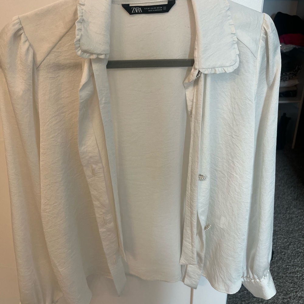Zara Crisp White Collared Shirt